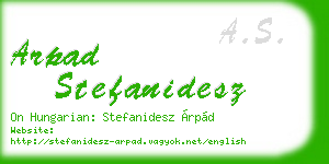 arpad stefanidesz business card